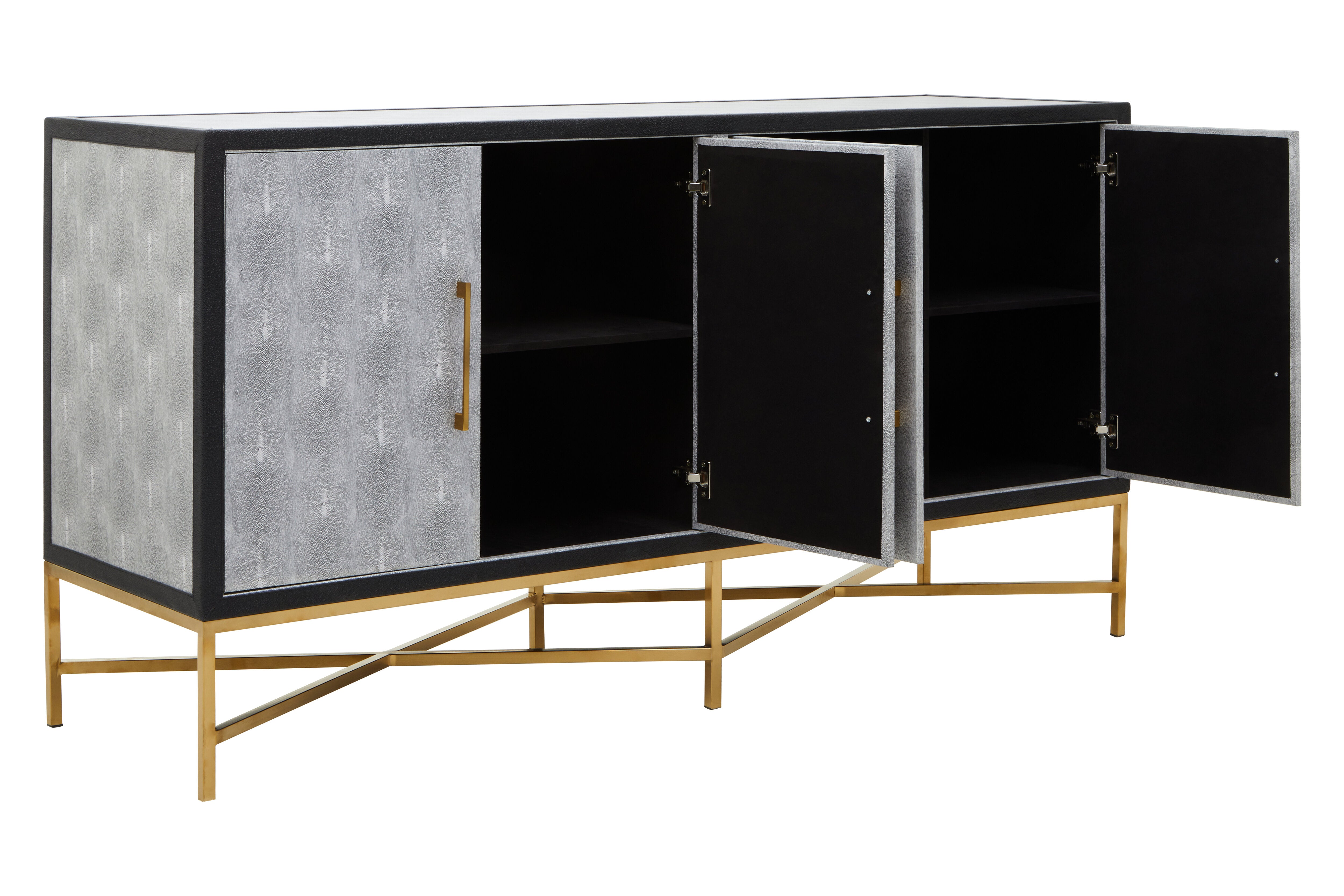 Murano Grey Shagreen & Gold Sideboard